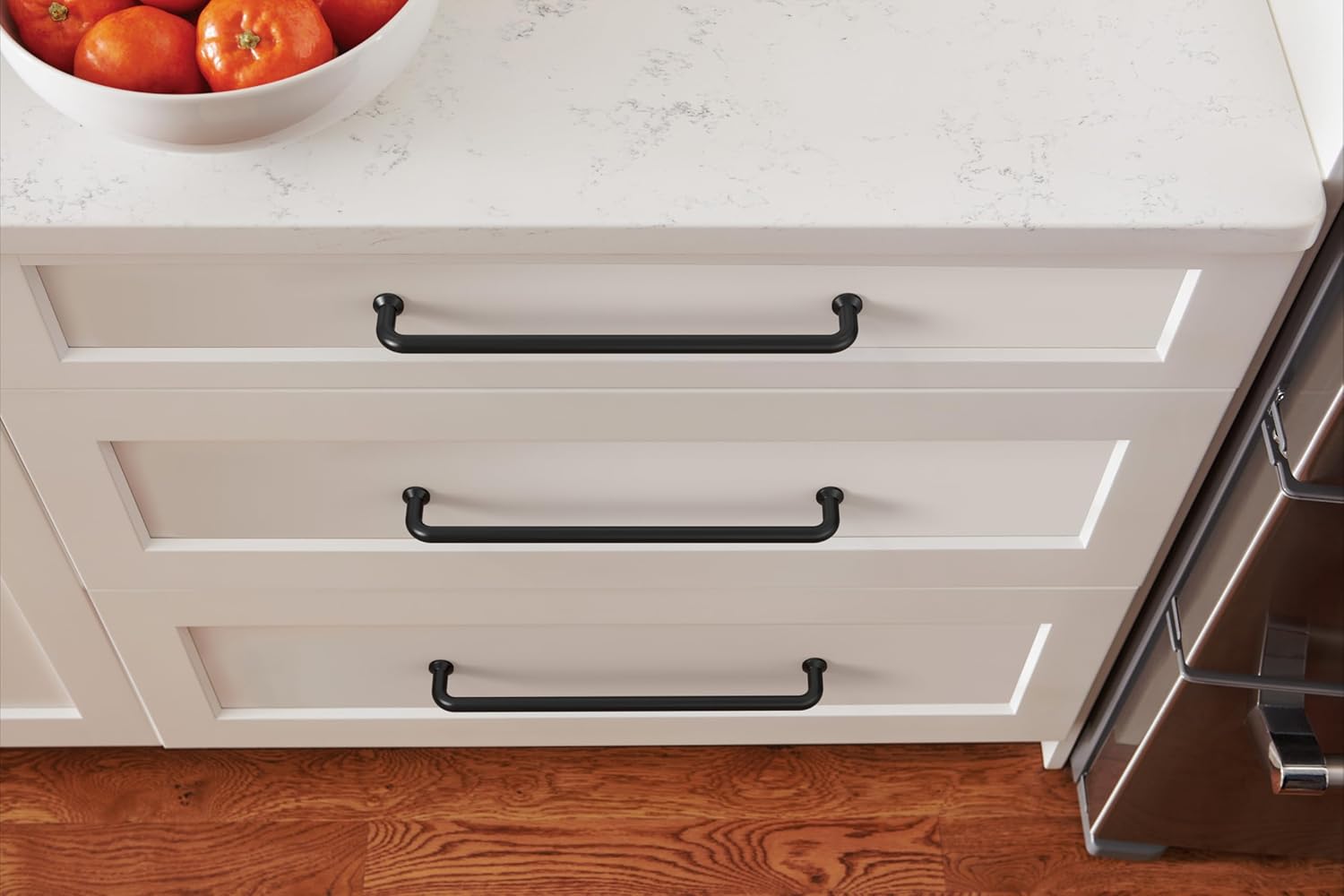 Amerock Factor 10-1/16 inch (256mm) Center-to-Center Matte Black Cabinet Pull, BP36964FB