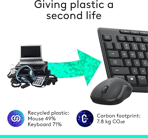 Miniatura 5 de Logitech MK295 Silent Wireless Mouse Keyboard Combo 2,4 GHz Negro teclado para ratón