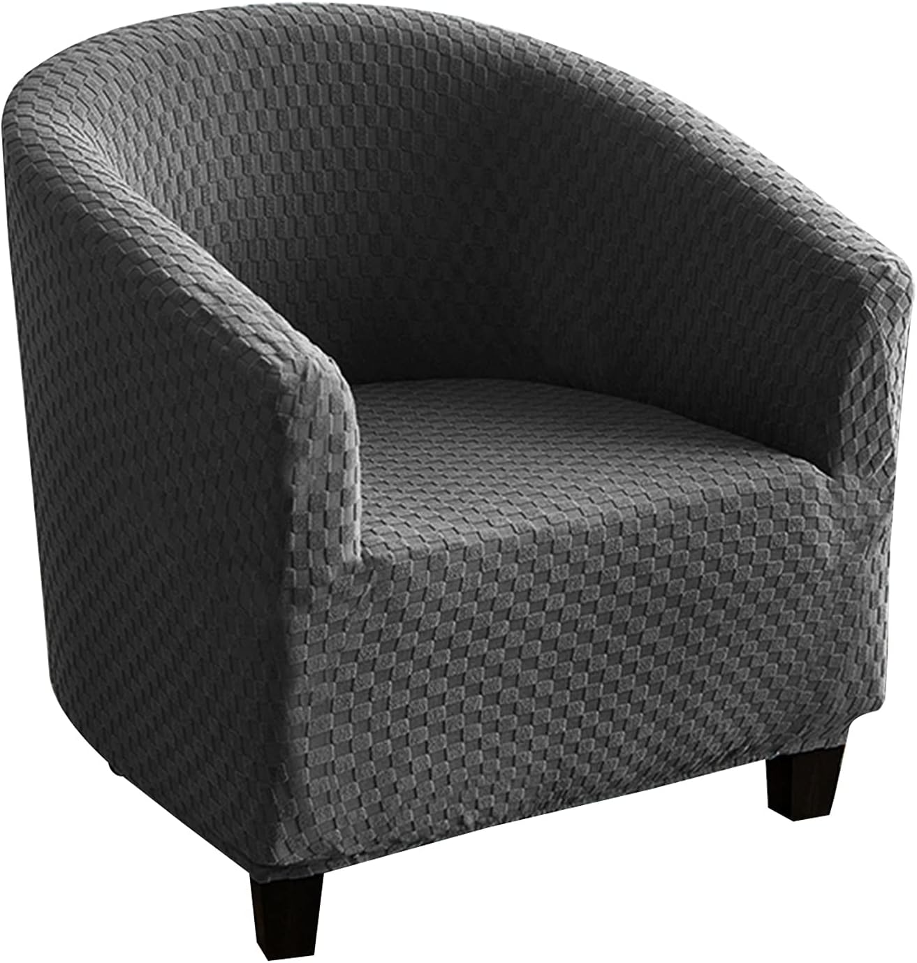 Stretch Tub Chair Slipcover Club Chair Cover Armchairs Sofa Cover Couch Furniture Protector for Living Room Office Reception (Dark Grey)