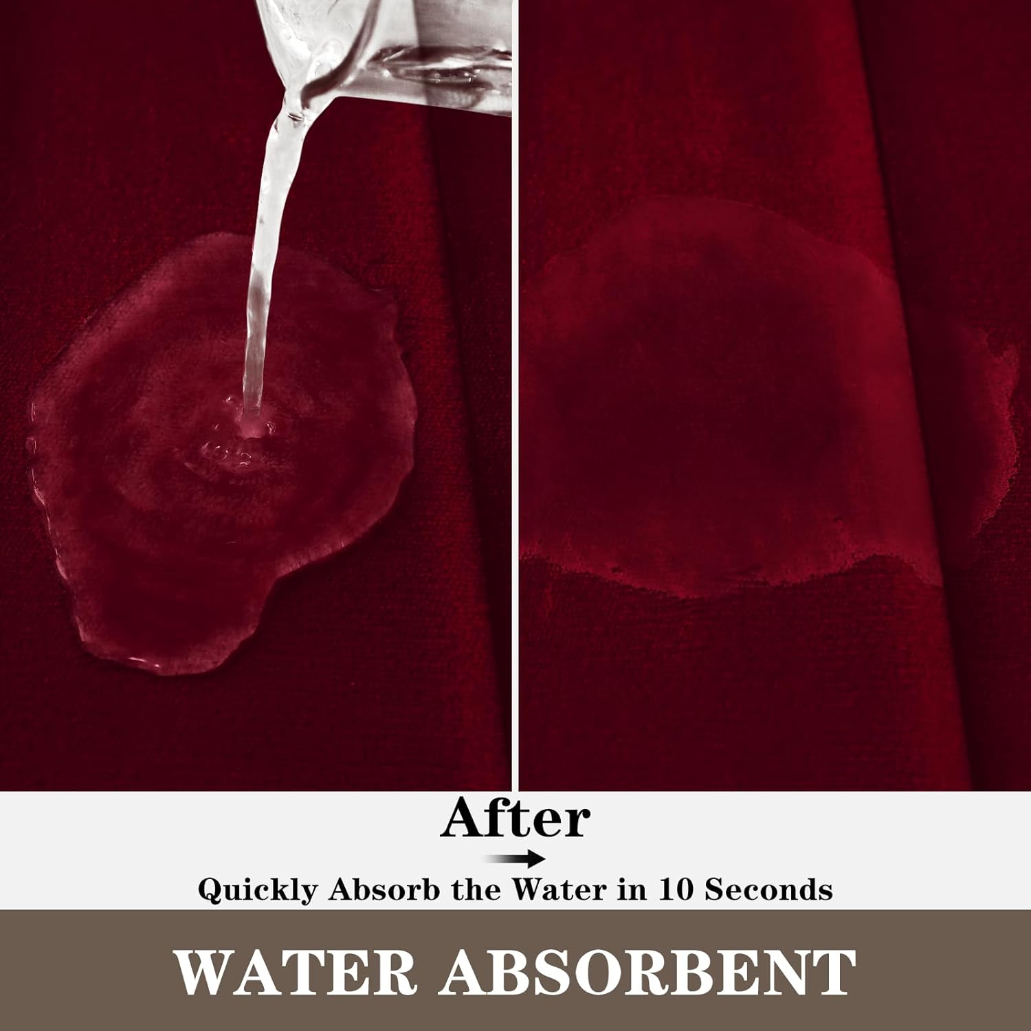 BYSURE Burgundy Memory Foam Bathroom Rug Set 3 Piece, Non Slip Extra Soft Absorbent Machine Washable Toilet Bath Toilet Mat (17"x24"+20"x32"+U Shape 20"x24") - Image 8