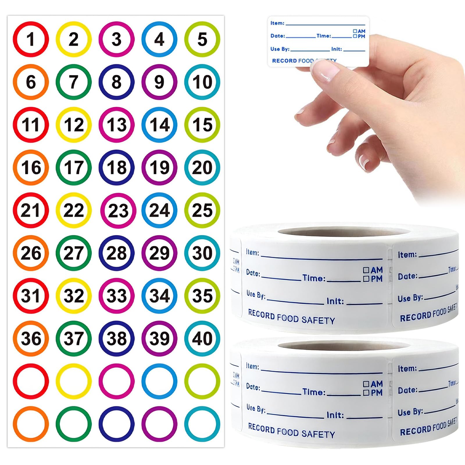 1000 PCS Foods Label (2 Rolls),2 Inch Easy Peel Sticky Label