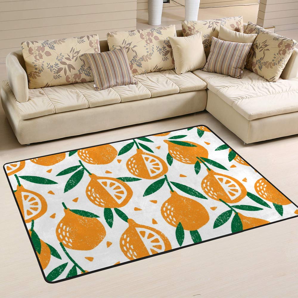 Tapis jaune citron abstrait Ruchen pour en finir avec les taches