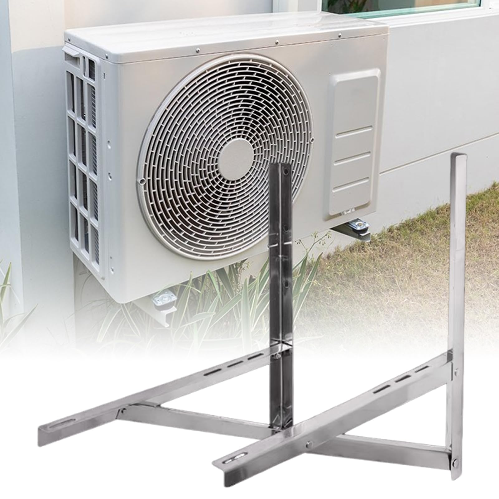 Soporte para aire acondicionado,Soporte de Pared Plegable de Acero Inoxidable para Unidad Exterior,Soportes de Pared para Mini Split | Para condensador y calefactor de mini split sin conductos