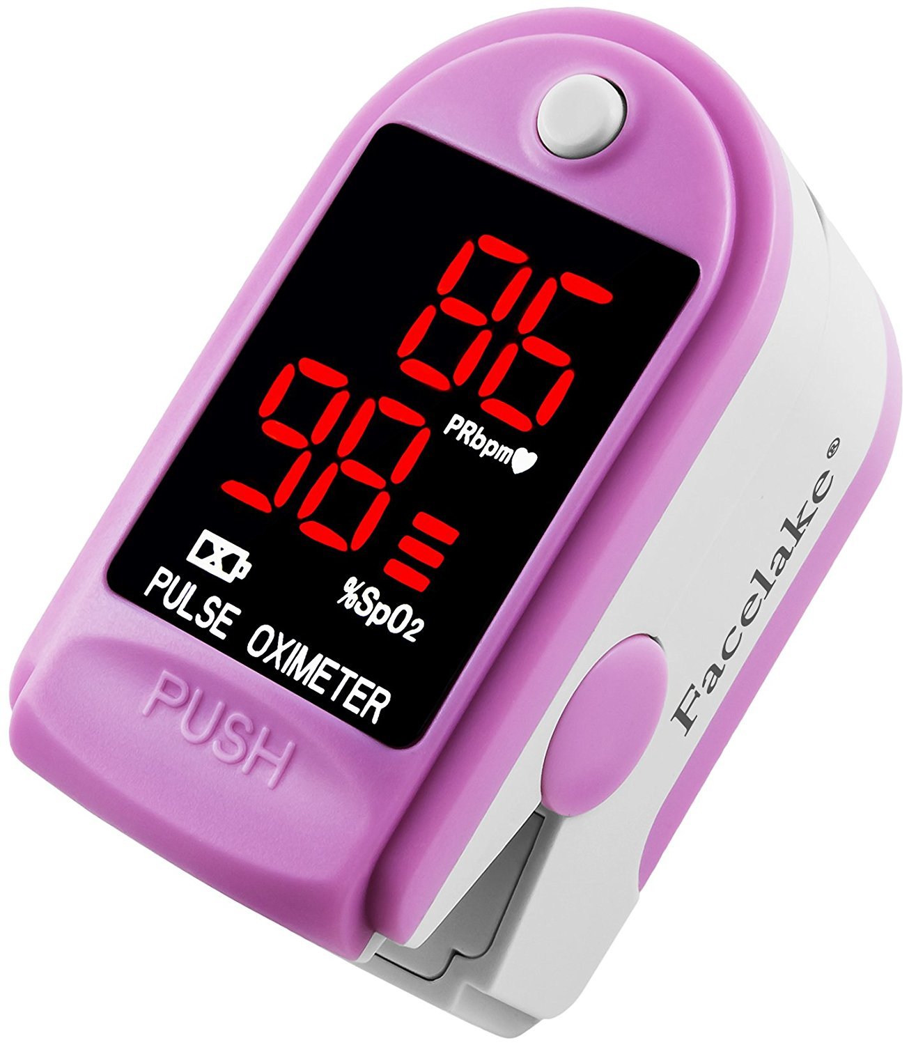 Facelake ® FL400 Pulse Oximeter with Carrying Case, Batteries, Neck/Wrist Cord - Pink