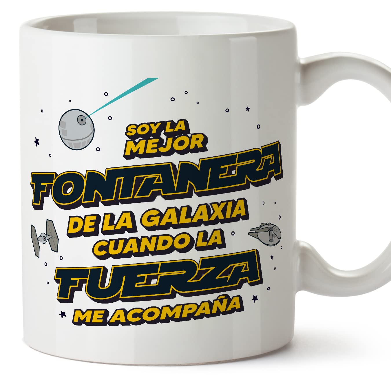 MUGFFINS Tazas para JEFE hombre - En Español - Mejor de la Galaxia Cuando Fuerza me Acompaña - 11 oz / 330 ml - Regalo original y divertido — view 160