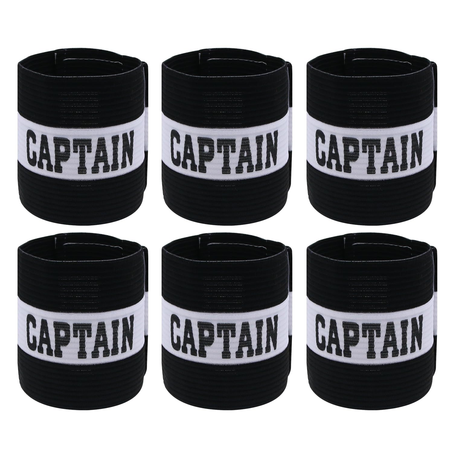 Hosifiy 6Pcs Fußball Kapitänsbinde, Nylon Elastische Fußball Kapitän Armbinde Einstellbare Fußball Armbindes für Jugend Erwachsene Sport Training