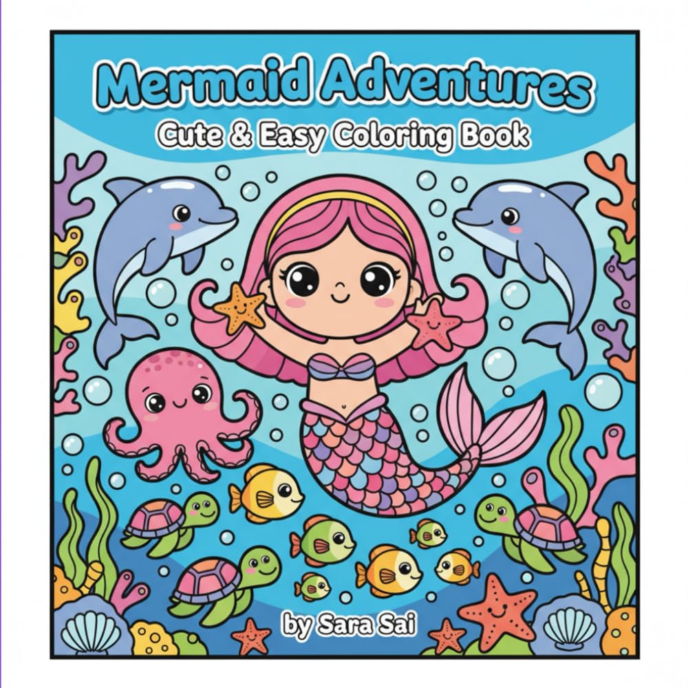 Mermaid Adventures: Cute & Easy Coloring Book