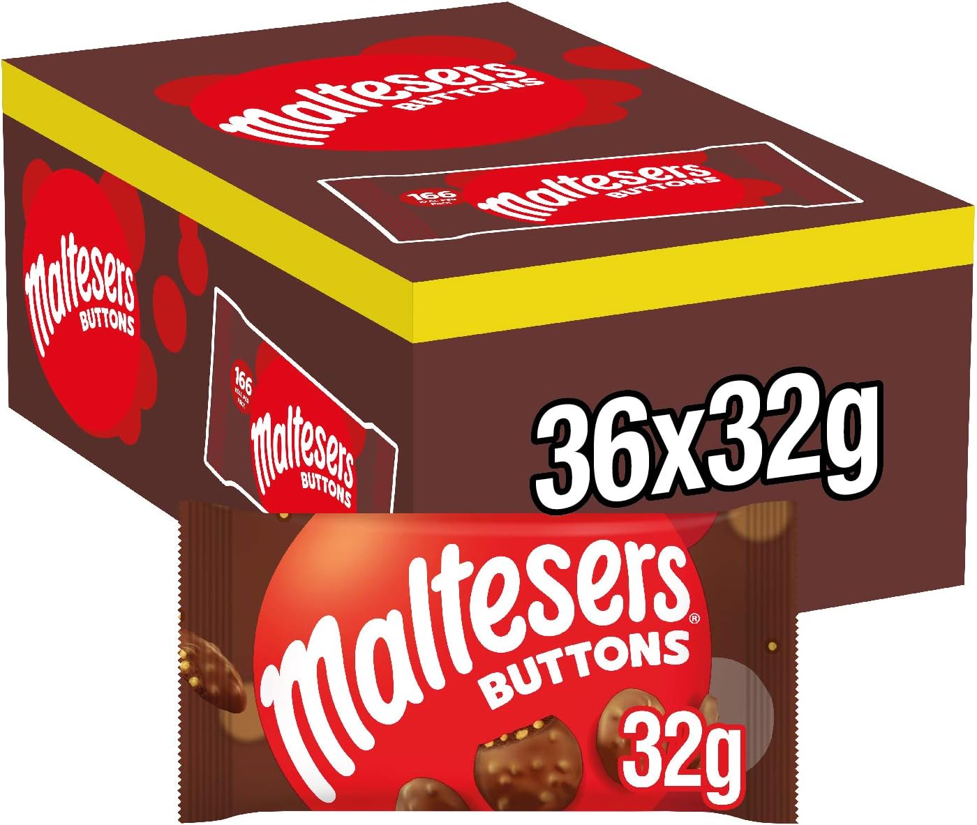 Maltesers Buttons Chocolate Bulk Box, 36 Packs of 32g Amazon.co.uk