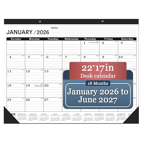 Desk Calendar 2026(January 2026 - June 2027)，2026 Desk Calendar Large
