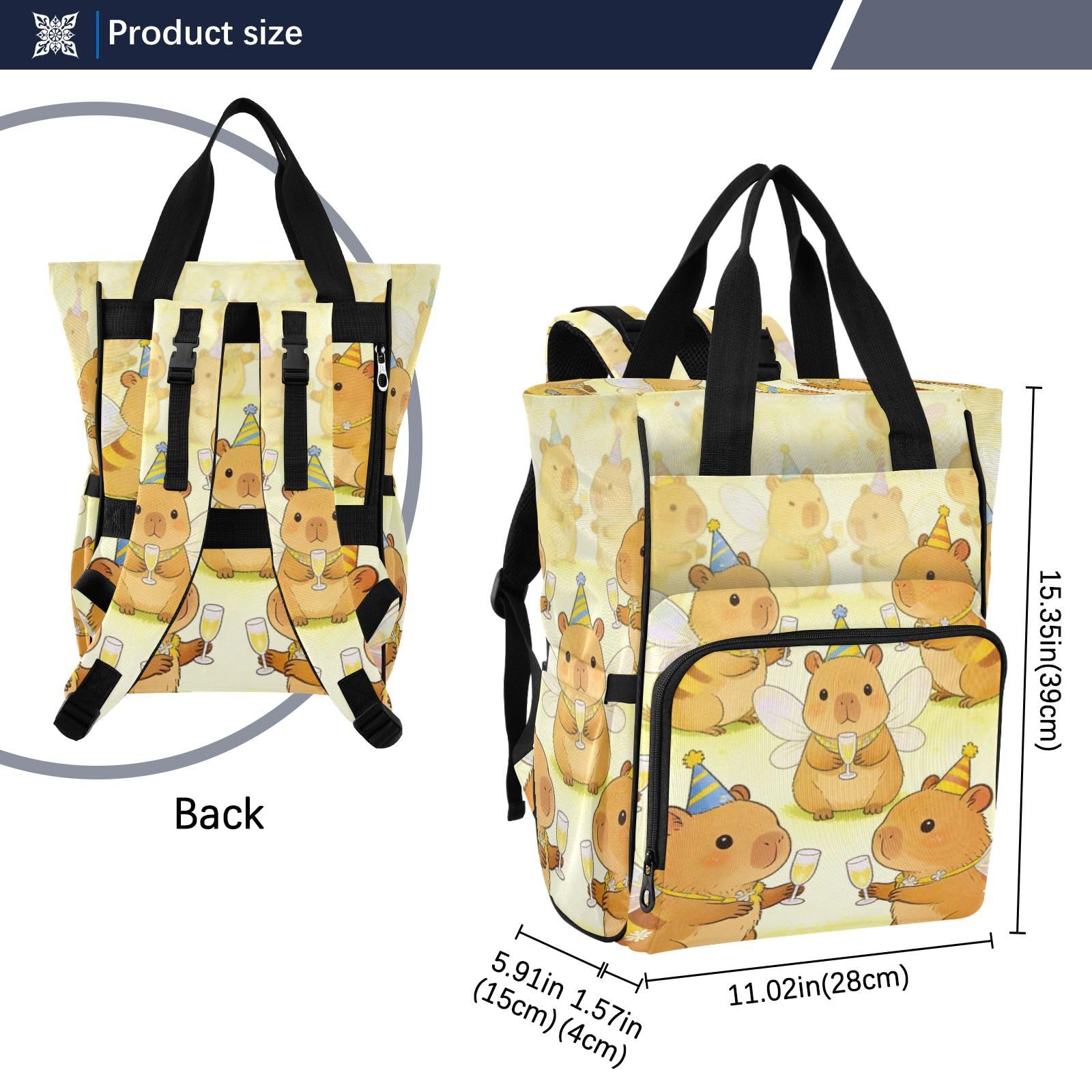 Baby Bags For Mama Funny Capybaras and Bees Cute