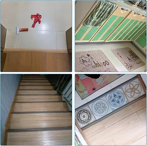 Miniatura 5 de Tira de transición de suelo autoadhesiva de vinilo para pisos, tira divisora plana para puerta, tira de transición para pisos laminados, 2 pulgadas