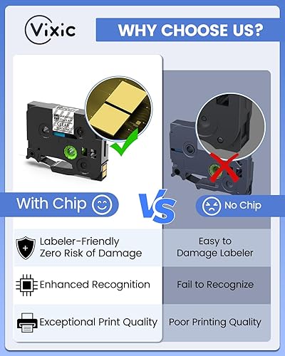 Miniatura 3 de Vixic Paquete de 2 cintas de etiquetas compatibles 3B11 para cinta laminada TZ131, para PT D200 D210 H100 1880 Vixic P3200 D210S, 0.47 pulgadas,