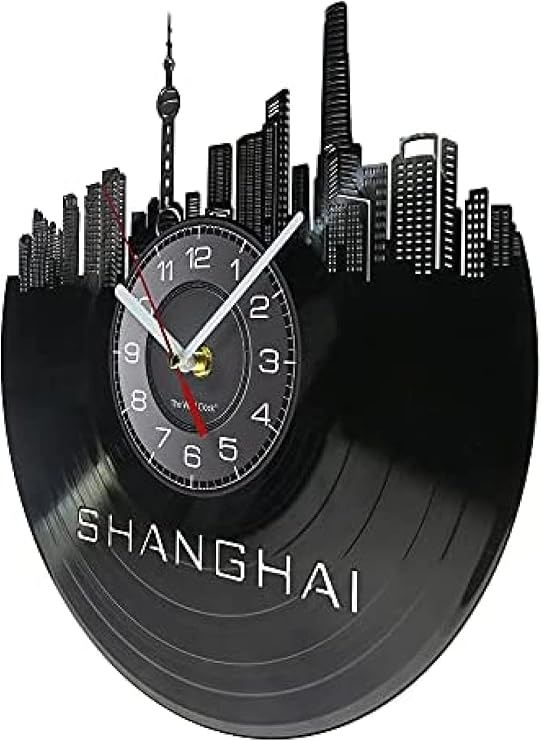 Vinyl Record Wall Clocks Shanghai Skyline Vinyl LP Wall Clock Chinese Pearl Of The Orient Modern Wall Watch Artwork Dcor Clock Gifts