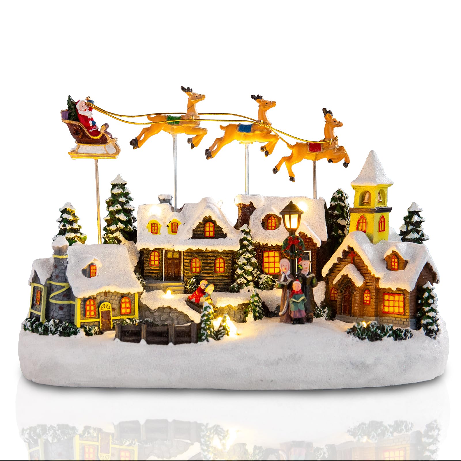 Bdor Christmas Village Lighted Decoration Musical - collectible buildings and accessories | Mubboo