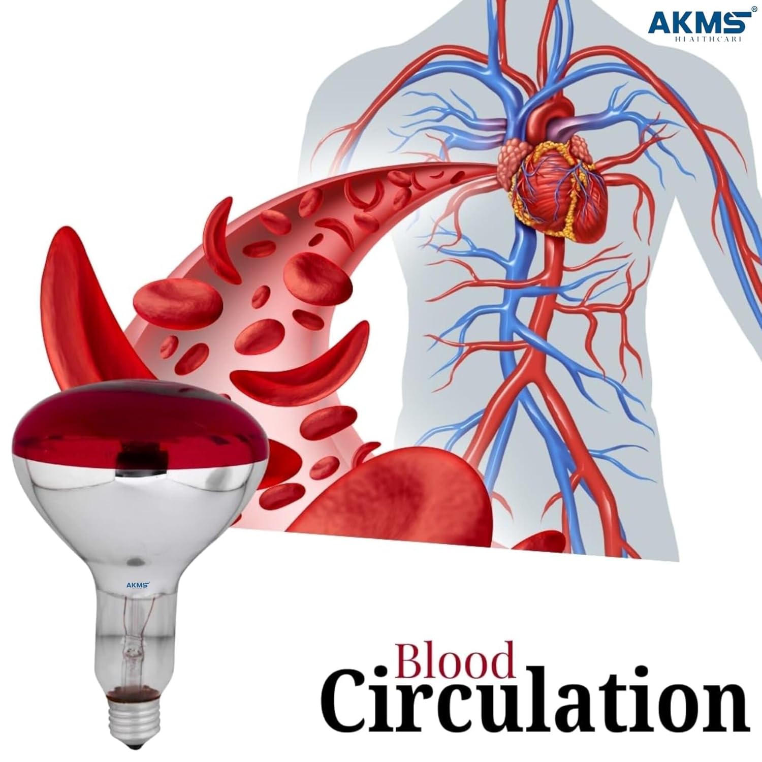 AKMS Healthcare 150W Infrared Bulb, Pen Relief Lamp, 230V (RED) E27 Base, Joint, Halogen for the recovery and hardness of muscle. Filament for medical, home and professional use AKMS Healthcare 150W Infrared Bulb, Pen Relief Lamp, 230V (RED) E27 Base, Joint, Halogen for the recovery and hardness of muscle. Filament for medical, home and professional use