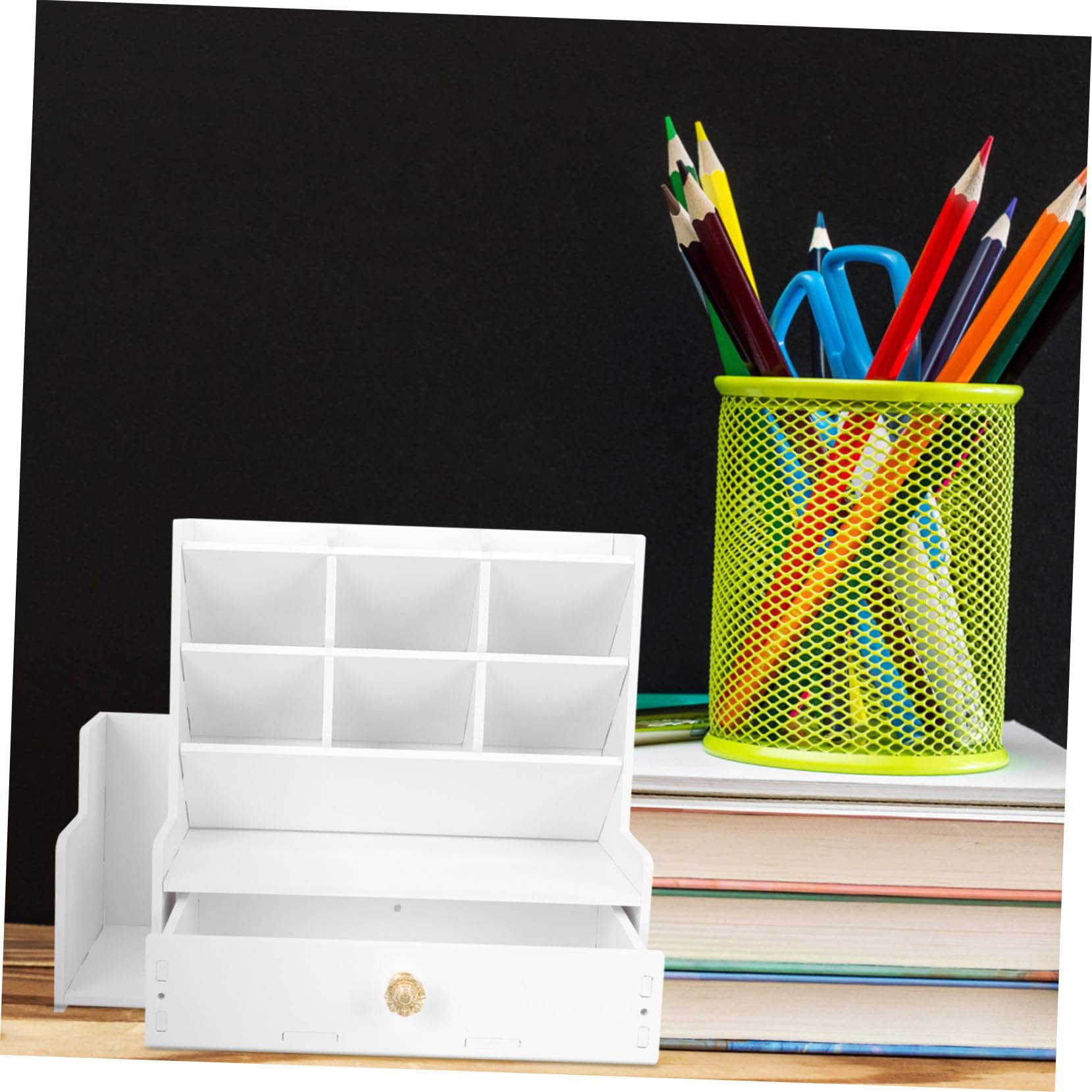 TEHAUX Caja de Almacenamiento para Porta Bolígrafos Organizador de Escritorio Portalápices Multirejilla Contenedor para Bolígrafos para Estudiantes Uso Aulas Diseño Práctico para Mesa