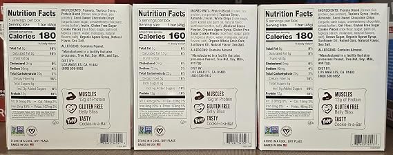 Lenny-Larrys NON-GMO Cookie-Fied Gluten Free 3 Flavors Bar 7.95oz 225g (Three Boxes)