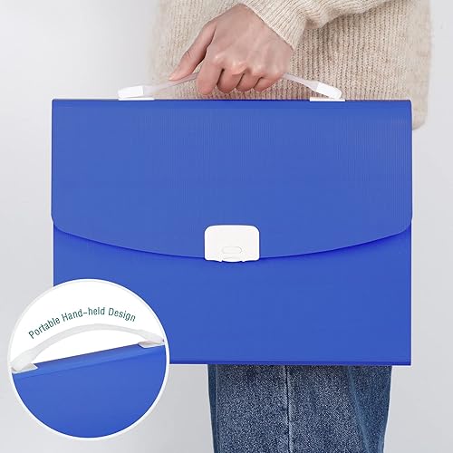 Miniatura 17 de Carpeta de archivos expandible de 13 bolsillos, organizador mensual de archivos de acordeón, tamaño carta, carpeta de documentos tamaño A4 con asa