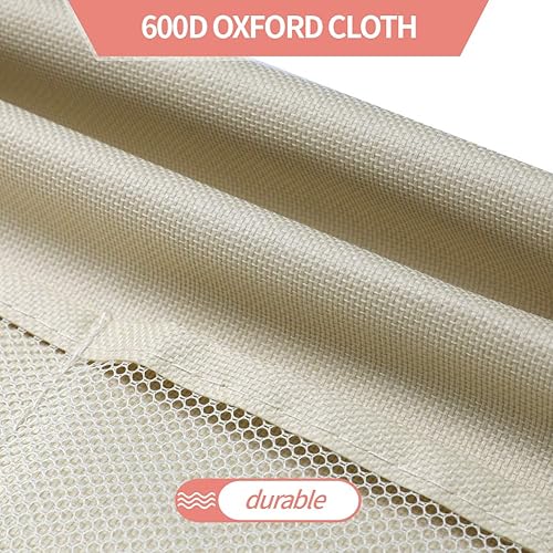 Miniatura 7 de Organizador ampliado para colgar en el armario con colgador de metal giratorio, estante de pared extra grande de doble cara, bolsillos de malla para