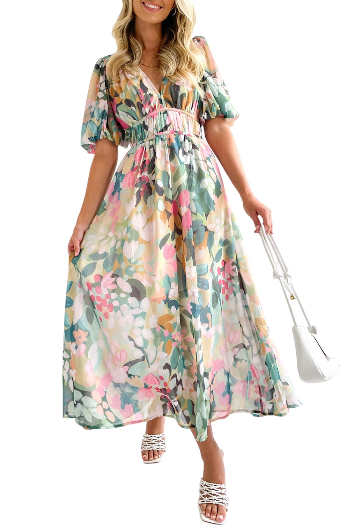 Womens Summer Floral Maxi Dress Spring Wedding Guest Dress 2026