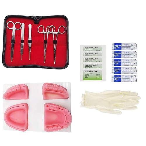 YOUYA - Kit de práctica de sutura, kit de sutura de otología dental para entrenamiento de sutura para práctica médica, almohadilla de sutura 3D para