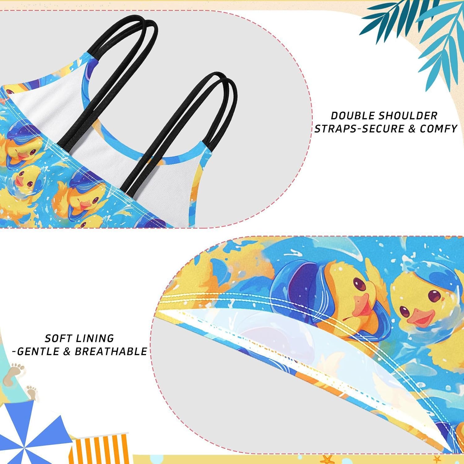 Girls Two Piece Swimsuits Plump Duck Bikini Set Swimwear Kids Bathing Suit for Girls 5-12 Years