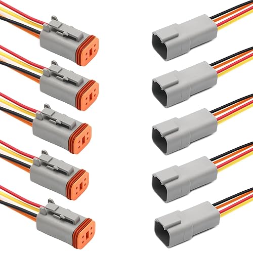 Miniatura 12 de Deutsch DT Conector de 6 Pines, 6 Vías, Conector Eléctrico Automotriz Impermeable, Clavija Macho y Hembra, Arnés de Cableado con Cable de 16AWG,