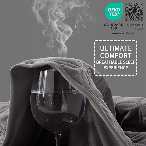 Miniatura 3 de BEDLORE Protector de colchón impermeable, sin ruido, tamaño King, con bolsillo profundo ajustado de hasta 6 a 18 pulgadas, suave, transpirable, a