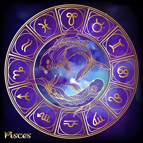 BELECO 6x6ft Fabric Pisces Horoscope Photography Backdrop Zodiac Party Background Wallpaper Astrology 12 Constellations Signs Zodiac Tarot Birthday Party Banner Home Decor Adults Teens Photo Props