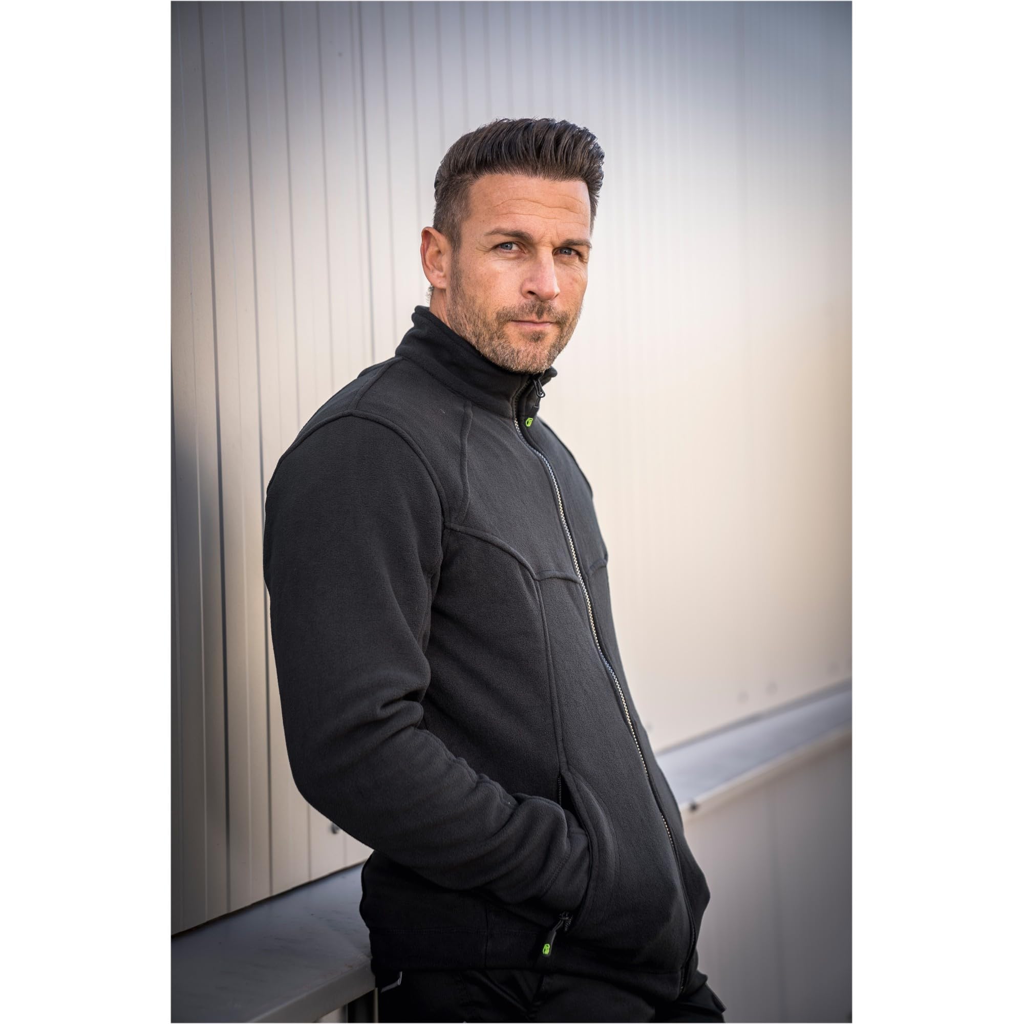 Leibwächter Casual Line Fleece Jacke Herren & Damen, Outdoor Fleecejacke warm mit Stehkragen, Arbeitsjacke mit Reißverschluss, Funktionsjacke mit verlängertem Rücken