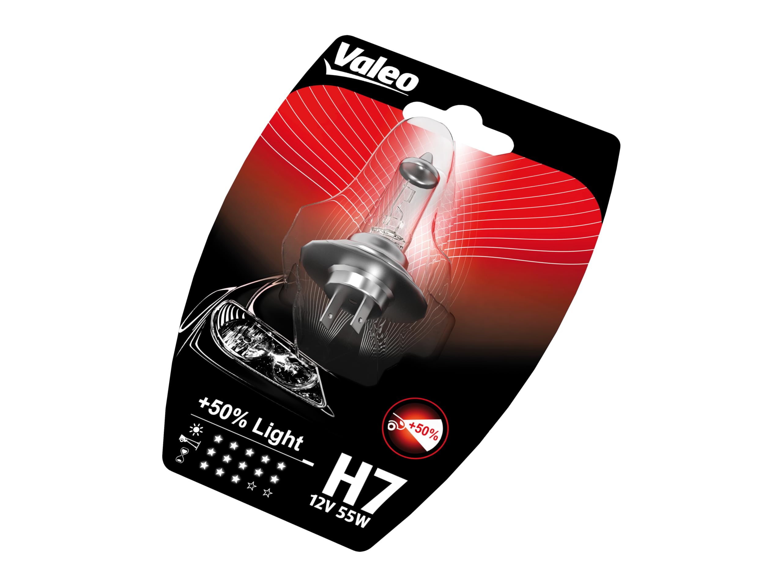 Valeo Żarówka Halogenowa + 50% Light 32518 H7 55W (X1) | Pasuje do: Abarth 500 / 595 / 695, 500C / 595C / 695C, Alfa Romeo 147, 156, 156 Sportwagon, 159, 159 Sportwagon, 166