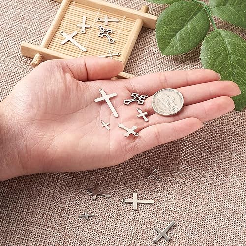 Miniatura 3 de Colgantes de cruz para hacer joyas, Metal Acero inoxidable, Acero inoxidable