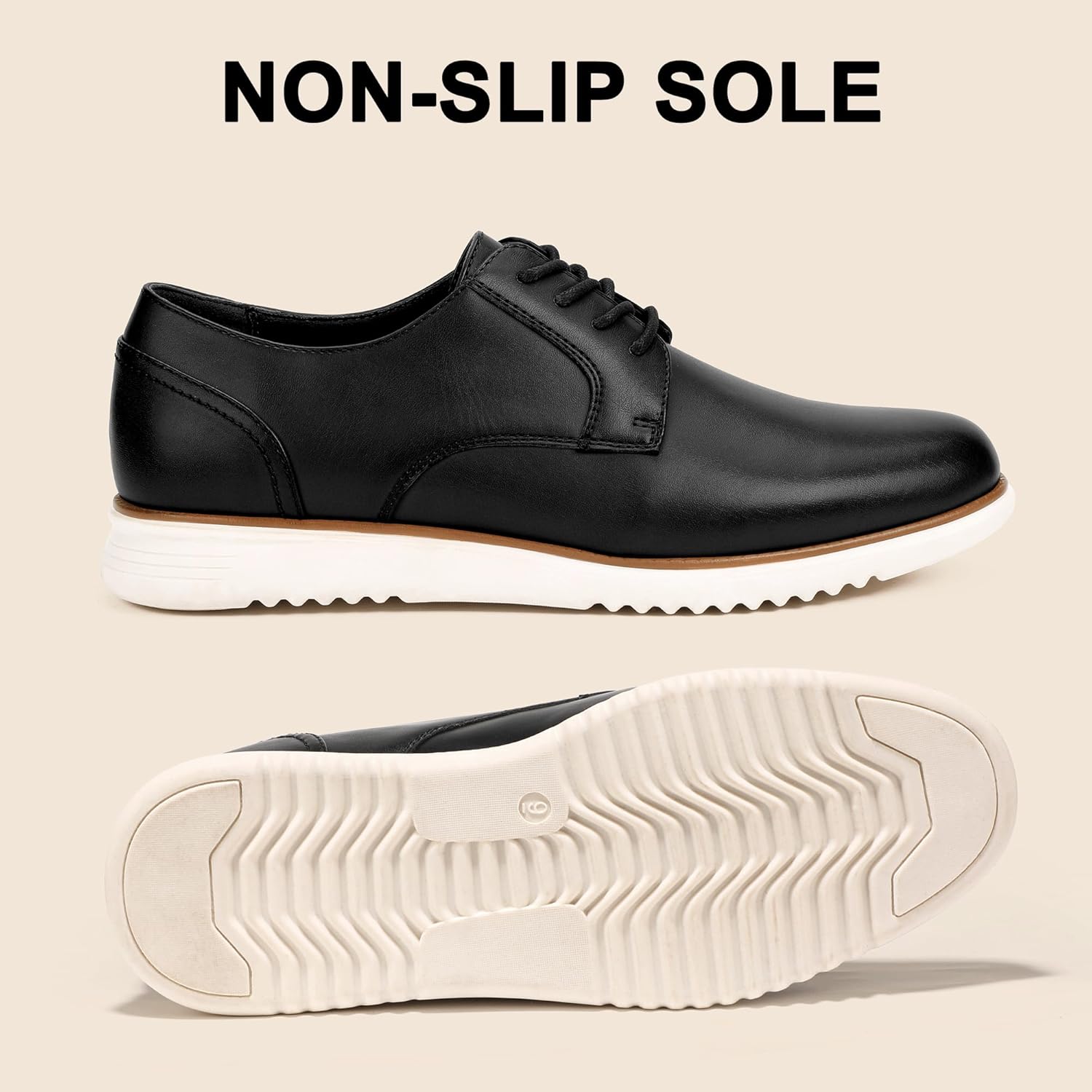 Mofri Mens Dress Shoes Casual Oxfords Shoes for Men Lace-Up Casual Dress Sneakers for Office Business Formal Comfortable Lightweight Cushioning Walking Shoe - Image 6