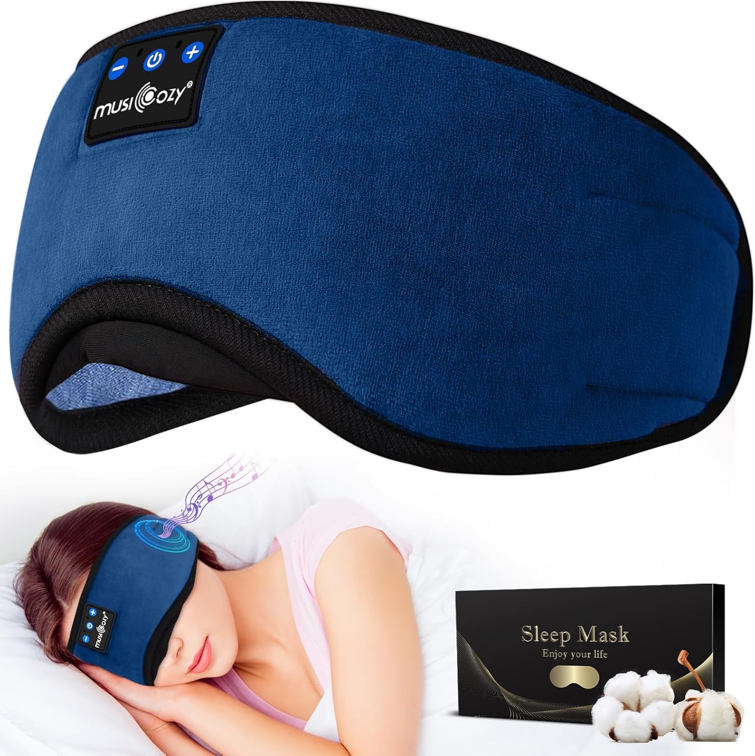 MUSICOZY Sleep Headphones, Sleeping Headphones Bluetooth Sleep Mask