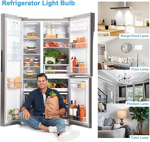 Miniatura 7 de ZHENMING Bombilla LED de 5 W AC100-265V 3.5 W para Frigidaire Kenmore 5304511738, lámpara base compacta E26, A15 luz blanca diurna 5000K, paquete de