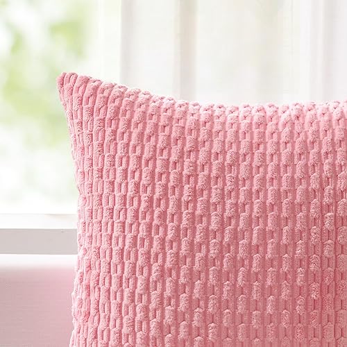 Vista 469 de Kevin Textile - Juego de 2 fundas decorativas para cojines, de pana y con moderno estilo campestre bohemio a rayas para decorar hogar, sofá, cama