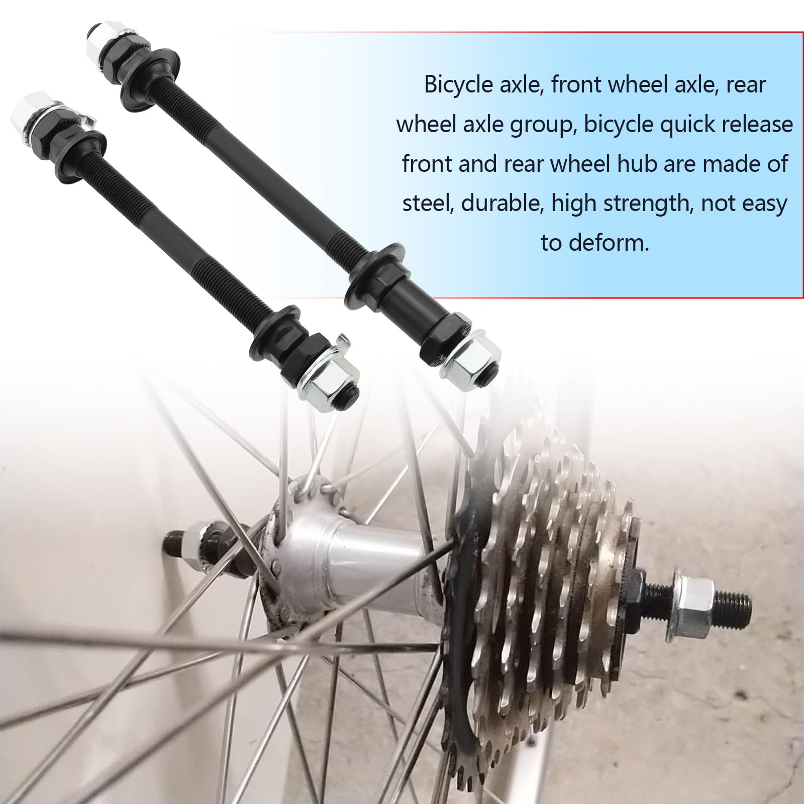 4 Stück Fahrrad Vollachsen Fahrrad Vorderrad Hinterrad Achse Fahrrad Radnabenachse Fahrrad Reparatur Werkzeug Zubehör für Rennräder Mountainbikes