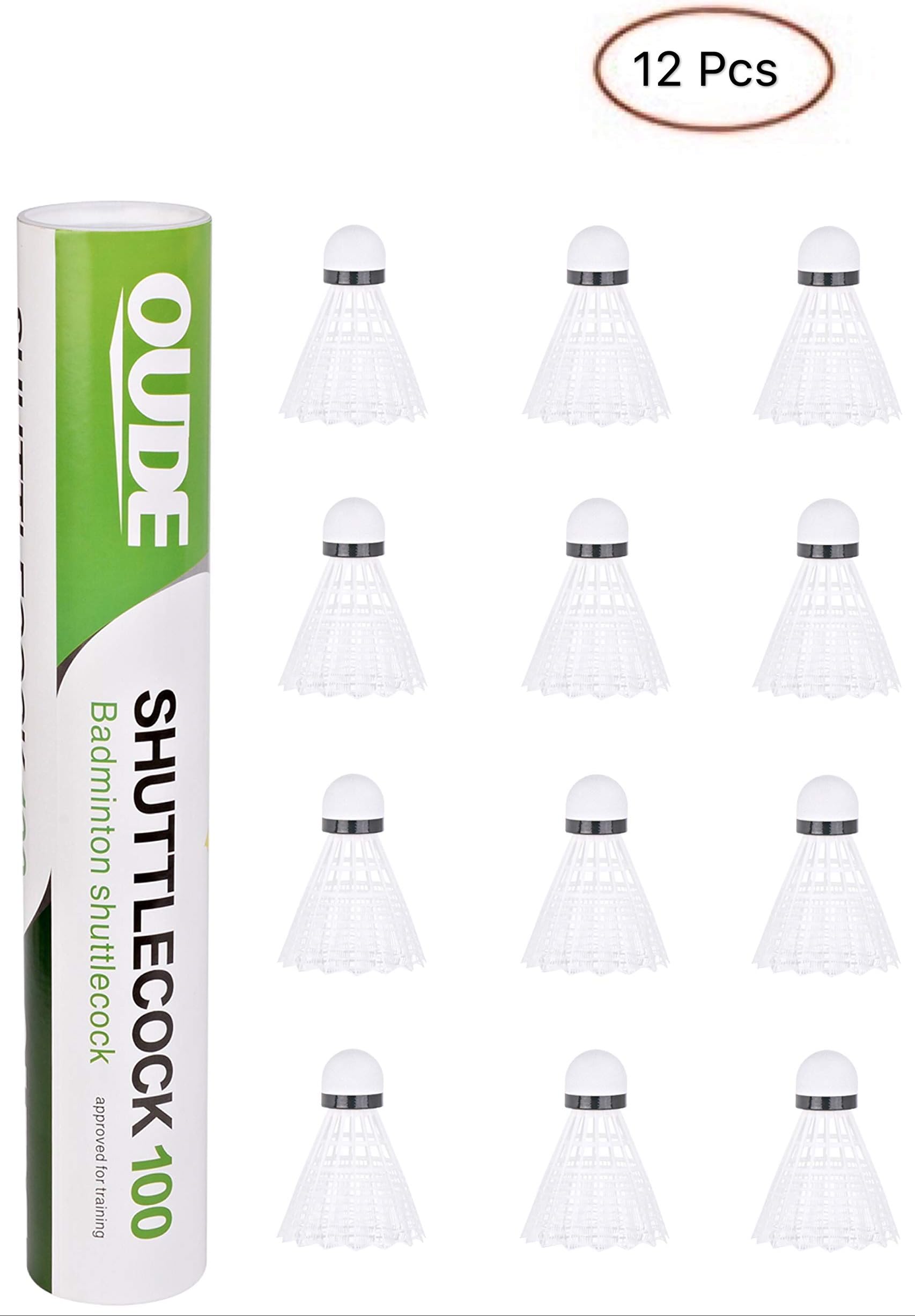 EEM 12-Pack Advanced Nylon Shuttlecocks, Medium Speed Badminton Balls with Great Stability and Durability, Indoor Outdoor Sports High Speed Playing Badminton Balls –White