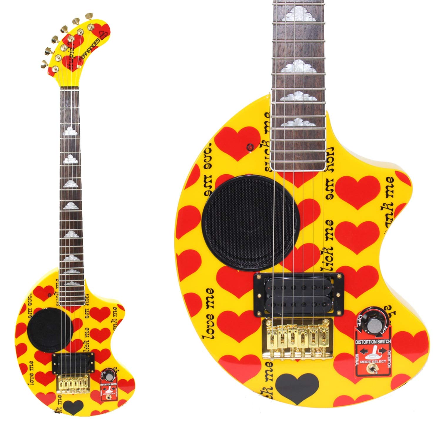 Amazon | FERNANDES フェルナンデス ミニエレキギター YELLOW HEART-ZO  