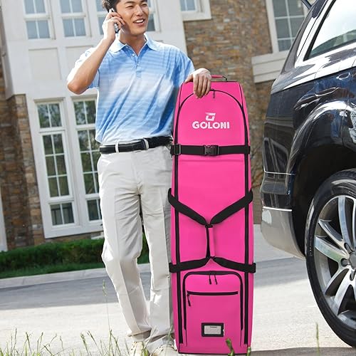 Miniatura 52 de Goloni Bolsa de viaje de golf con ruedas, funda de viaje de golf para aerolíneas, Oxford resistente al desgaste 900D resistente al desgaste Azul