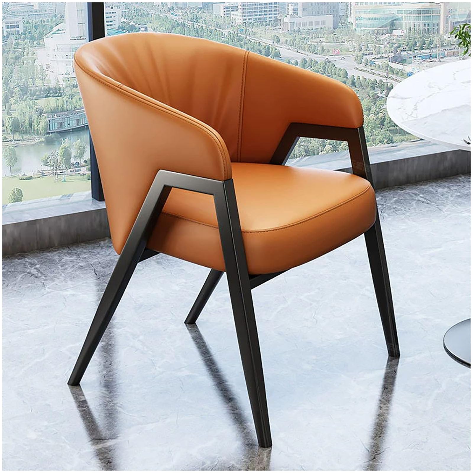 Chaise de salle à manger ergonomique orange ZTGL dos sensible