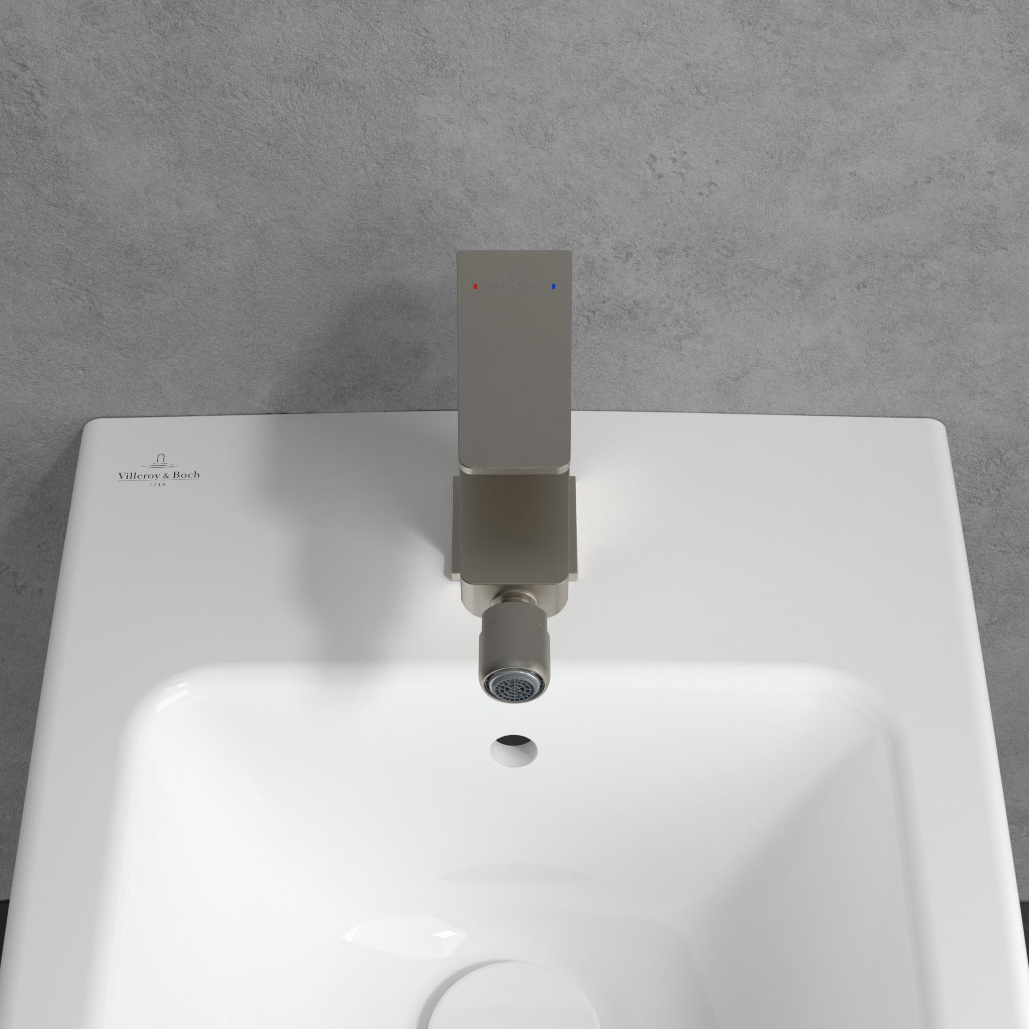 Villeroy & Boch Architectura Square jednouchwytowa bateria bidetowa, bateria bidetowa z drążkiem i ceramicznym wkładem, bateria bidetowa oszczędzająca wodę, wysokość wylotu 100 mm, prostokątna,