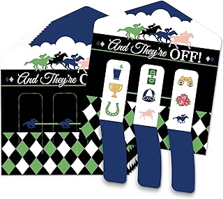 Big Dot of Happiness Kentucky Horse Derby Party Supplies - Race Pull Tab Game Cards - Interactive 3-in-a-Row Party Entertainment - Double-Sided Winner Cards - Set of 12