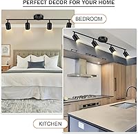 Vista 5 de Accesorios de iluminación de pista de techo negro, accesorio de iluminación de cocina, kit de luz de pista de 4 luces de 30", luces de techo LED