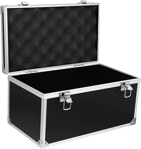 Miniatura 9 de Caja de herramientas de aleación de aluminio con hebilla a prueba de golpes Estuche de almacenamiento duro para herramientas y piezas Diseño