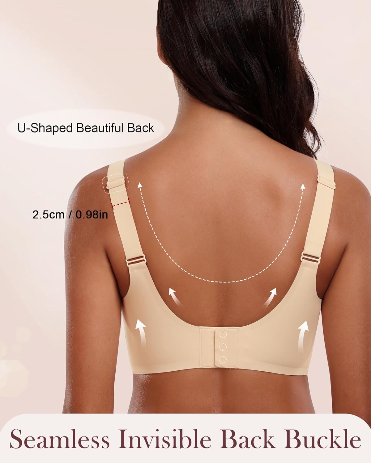 HORISUN Seamless Mesh Lace Bras for Women No Underwire Wireless Bras with Support and Lift Full Coverage Deep V Bralettes - Image 4