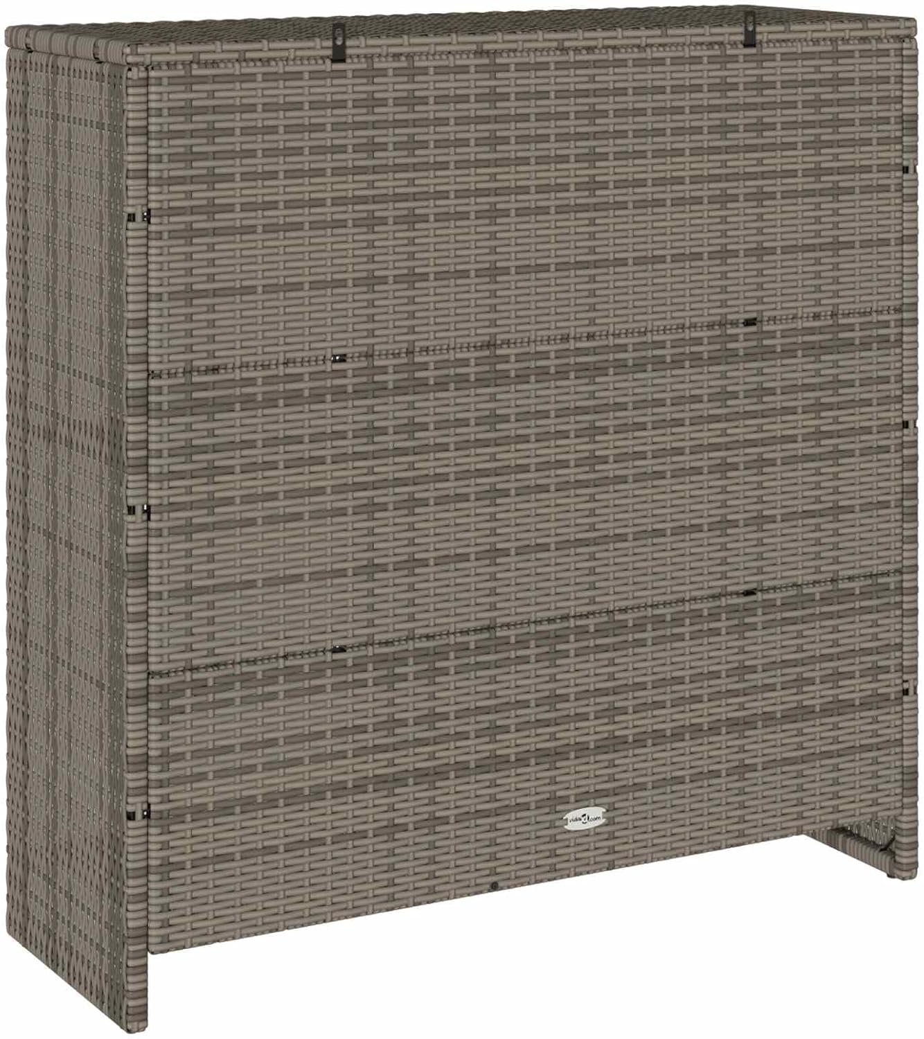 Modern Storage Cabinet with Shelf Grey 39.37 x 14.17 x 40.16 in Rattan for Living Room, Rectangular Design with Flexible Board Shelves and Durable Rattan Material for Home