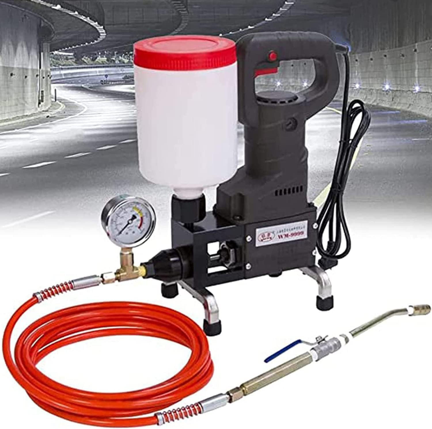 VitalisWorks Electric Mortar Grout Machine,Resin Grouting Machine Grouting Injection Pump, High Pressure Grouting Machine Electric Tool, for Concrete Cracks Leakage Repair (220V)