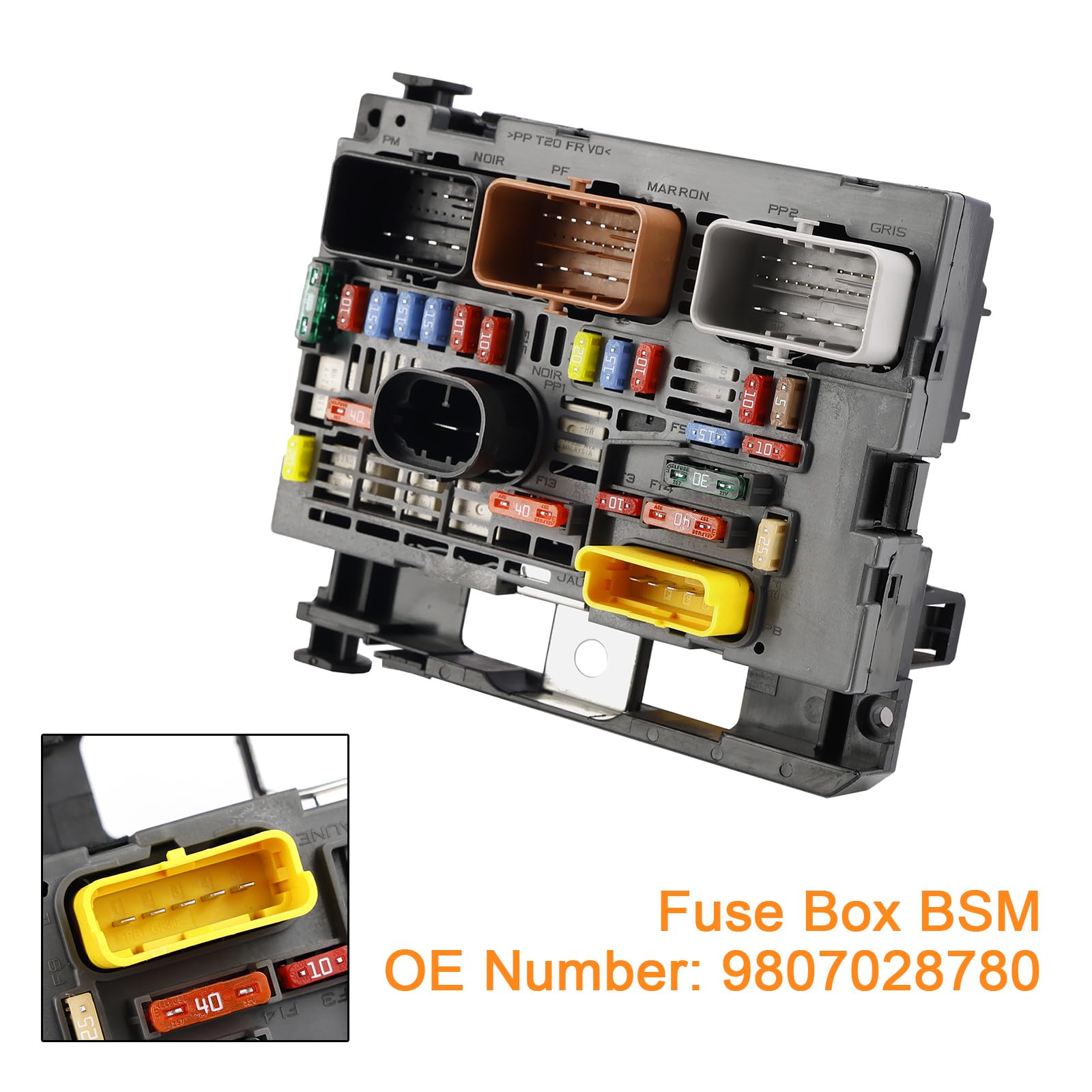 Cassetta dei fusibili per auto, modulo BSM 9807028780, adatta per Citroen Berlingo C4 C8, adatta per Peugeot Partner 307 2007