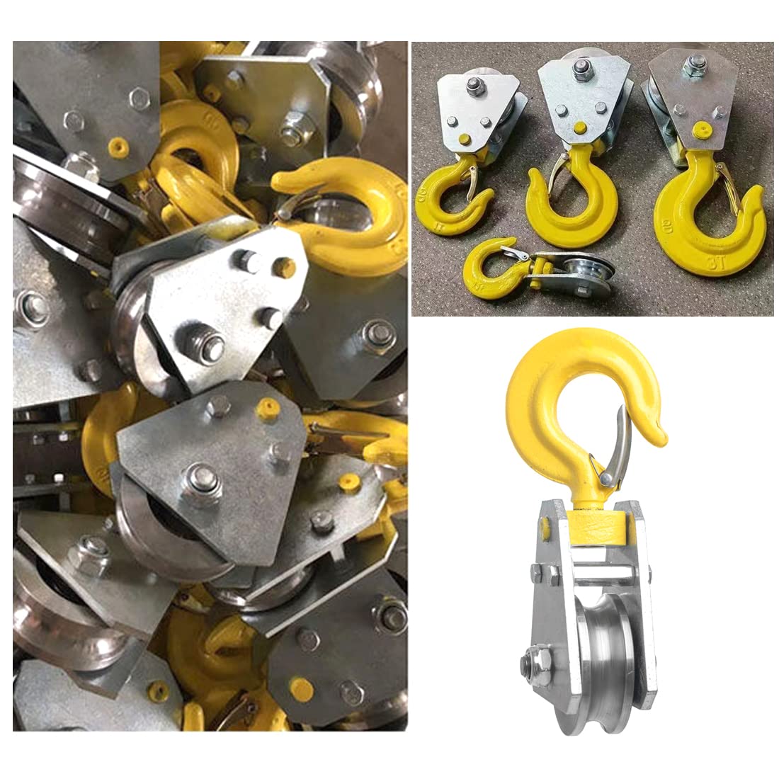 SucceBuy 2 Pezzi 11T Snatch Block Adatta 0,55 "/14 Mm Corda Sintetica O Maniglie Morbide Puleggia Per Verricello Per Camion Trattore ATV E UTV - Foto 4